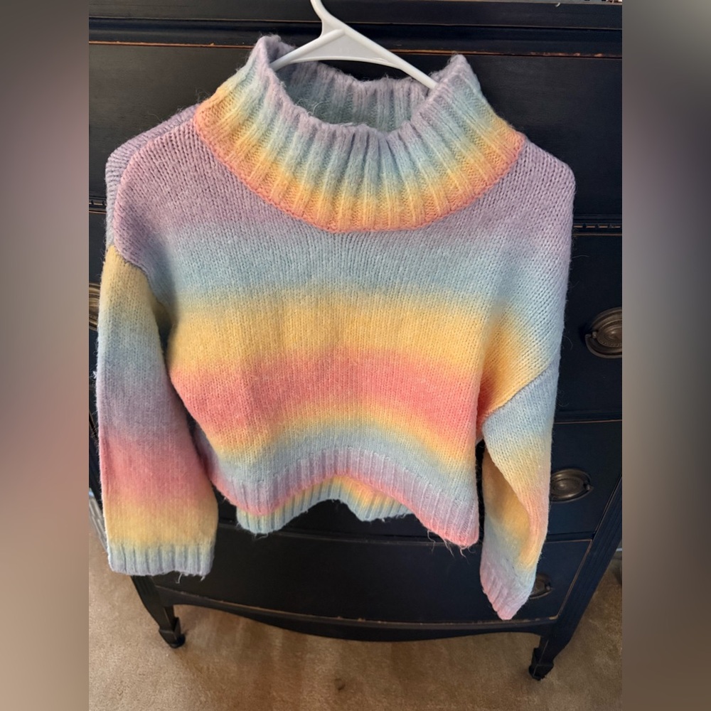 George Pastel Rainbow Women's Turtleneck Sweater